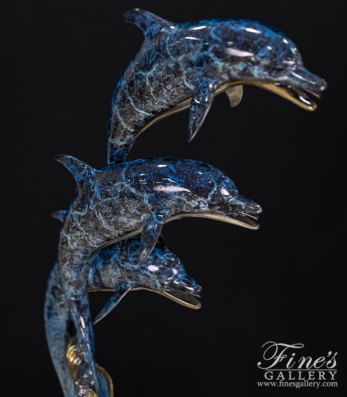 Bronze Fountains  - Three Dolphins Bronze Fountain - BF-824